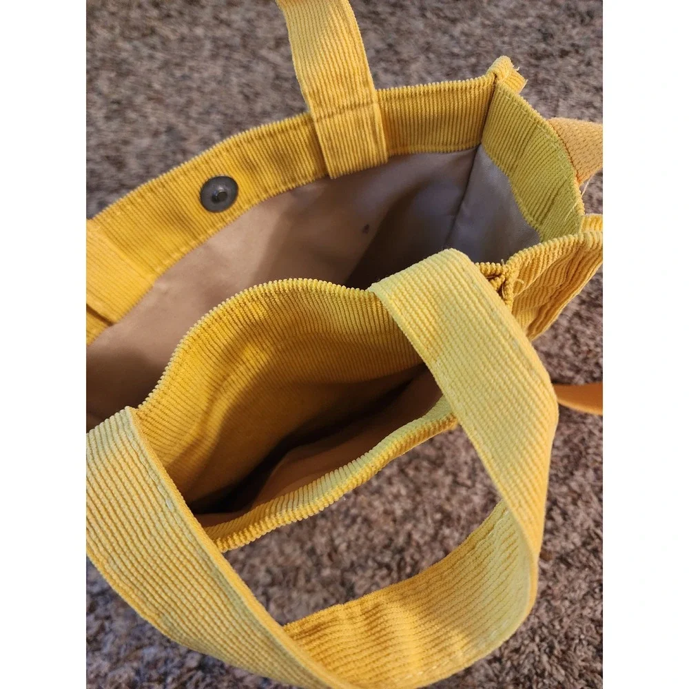 Letu The Crimie Yellow Corduroy Mini Tote Bag Crossbody Handbag
